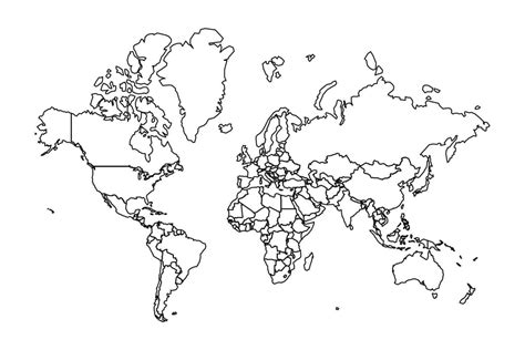 World Map Outline With Countries | bbugs.org.au