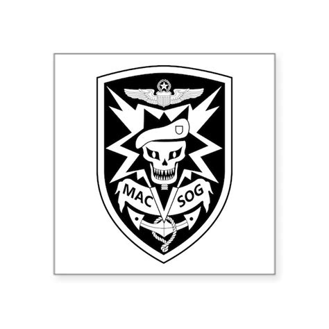 MAC V SOG (BW) Square Sticker 3" x 3" by Gun_Bunny