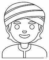Person Wearing Turban Emoji coloring page  ColouringPages sketch template