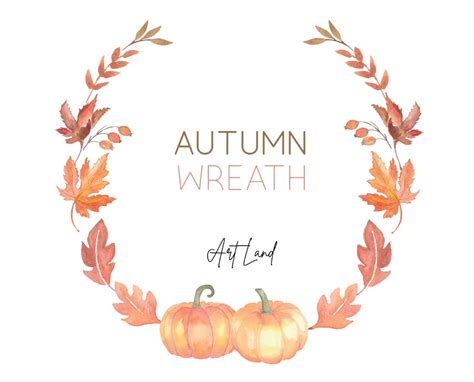 Autumn Wreath Clipart Watercolor Clip Art Wreath Foliage - Etsy