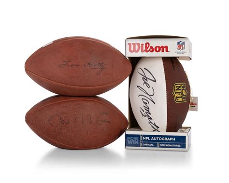 Lot - Three autographed Wilson NFL footballs