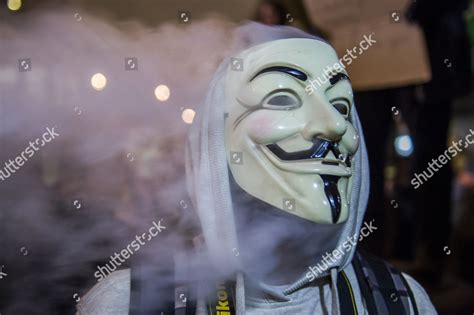 Protester Guy Fawkes Mask Editorial Stock Photo - Stock Image ...