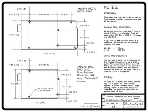 Arduino Uno and Mega Dimensions | Protoneer.co.nz