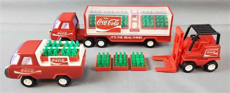 Lot - Vintage Buddy L Coca Cola Toy Trucks Set with Original Box.