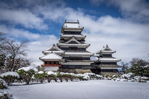 Matsumoto Castle with Snow stock image. Image of honshu - 140889391