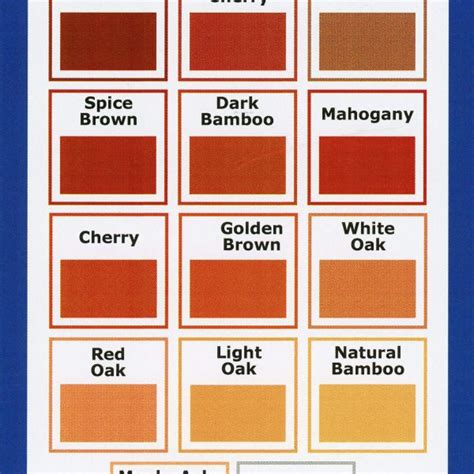 Wood Filler Color Chart - Woodwise