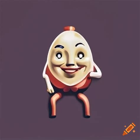 Minimalist logo of humpty dumpty on a wall