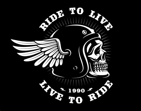 Biker skull in helmet with wing on dark background 539440 Vector Art at Vecteezy