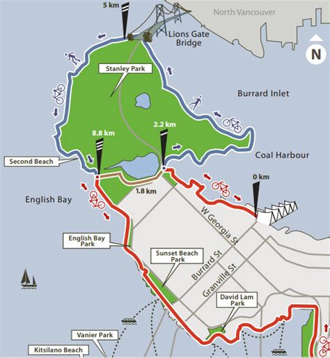 Stanley Park Seawall Map