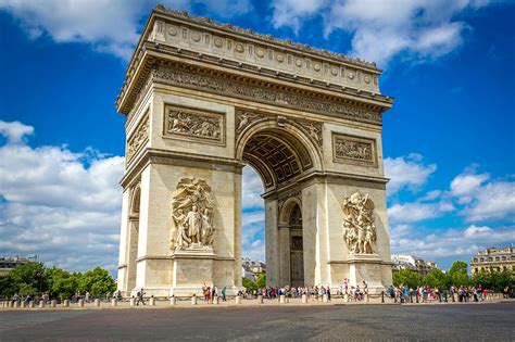 Arc de Triomphe in Paris - Commemorative Arch Overlooking the Champs ...