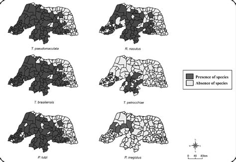 Distribution of the six species of triatomines captured in domiciliary... | Download Scientific ...