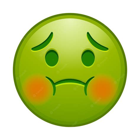 Emoticon de alta qualidade Segurando o vômito emoji Emoticon verde rosto nojo Emoji rosto ...