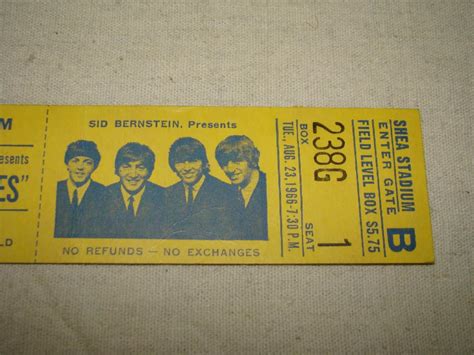 Beatles. Shea Stadium Tickets.