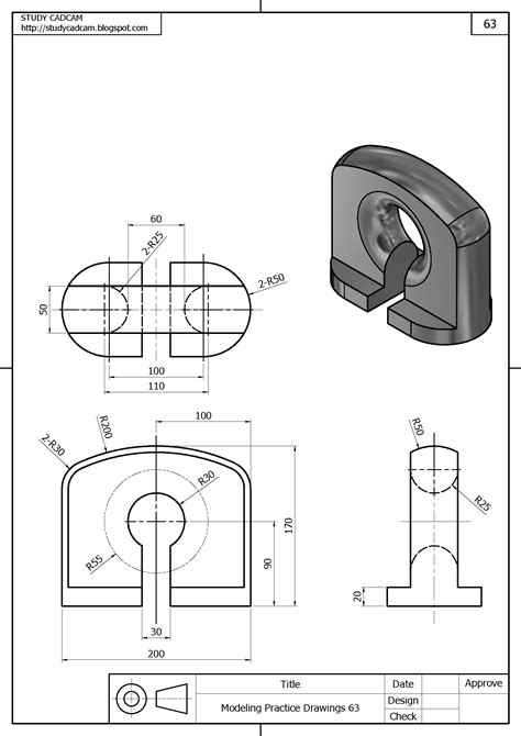 Isometric Drawing Exercises, Autocad Isometric Drawing, Mechanical Engineering Design ...