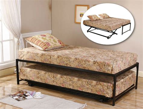 Black Metal Twin Size HiRise Day Bed (Daybed) Frame & Pop Up Trundle ~New~ | eBay Pop Up Trundle ...