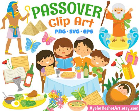 Passover Clipart Set. Cute Passover or Pesach Symbols for - Etsy