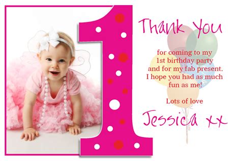 22 Of the Best Ideas for 1st Birthday Thank You Cards - Home, Family ...