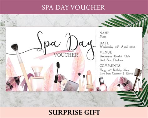 Spa Day Voucher Spa Session Gift Voucher Maternity Leave - Etsy UK