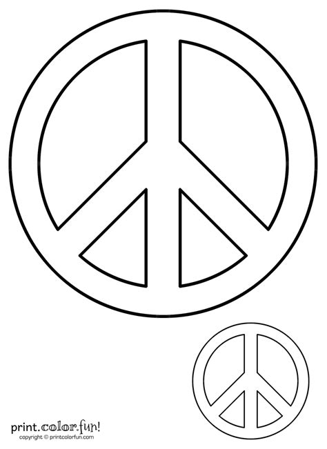 peace sign color sheet