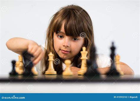 Girl playing chess stock photo. Image of girl, playing - 41592318