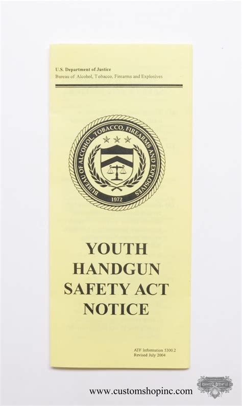 Youth Handgun Safety Act Notice - Custom Shop