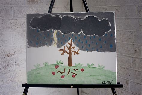 "The day this painting was created was a dreary day. The participants ...