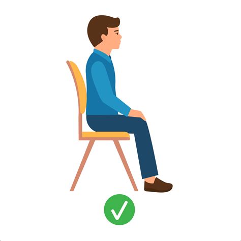 Correct sitting position. Medical infographics with a child's spine sitting correctly on a chair ...