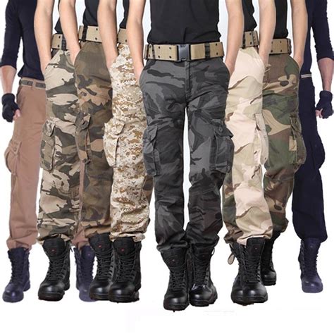 Acheter Mens Pantalons Cargo Hommes Série Polyester Coton Pantalons Hommes Occasionnels Armée ...