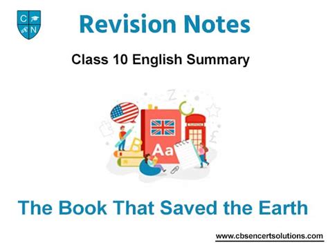 CBSE Class 10 English The Book That Saved the Earth Summary