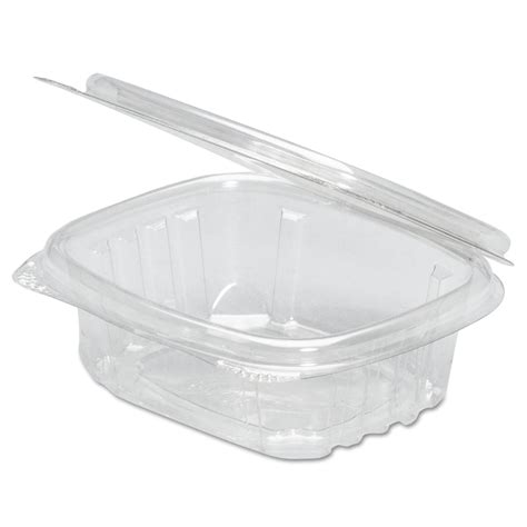 Genpak Plastic Hinged-Lid Deli Containers, 4 oz, 3.63 x 4.25 x 1.25 ...