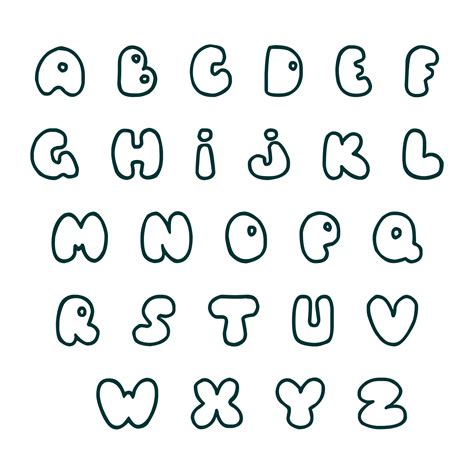 Cute Bubble Letters A Z