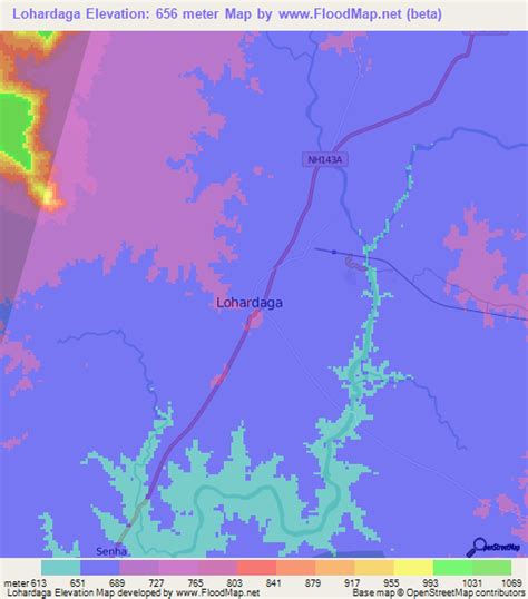 Elevation of Lohardaga,India Elevation Map, Topography, Contour