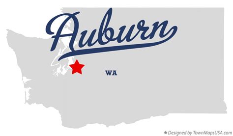 Map of Auburn, WA, Washington