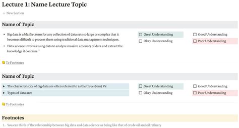 Lecture And Class Notes Page Design Example In Notion — Red Gregory