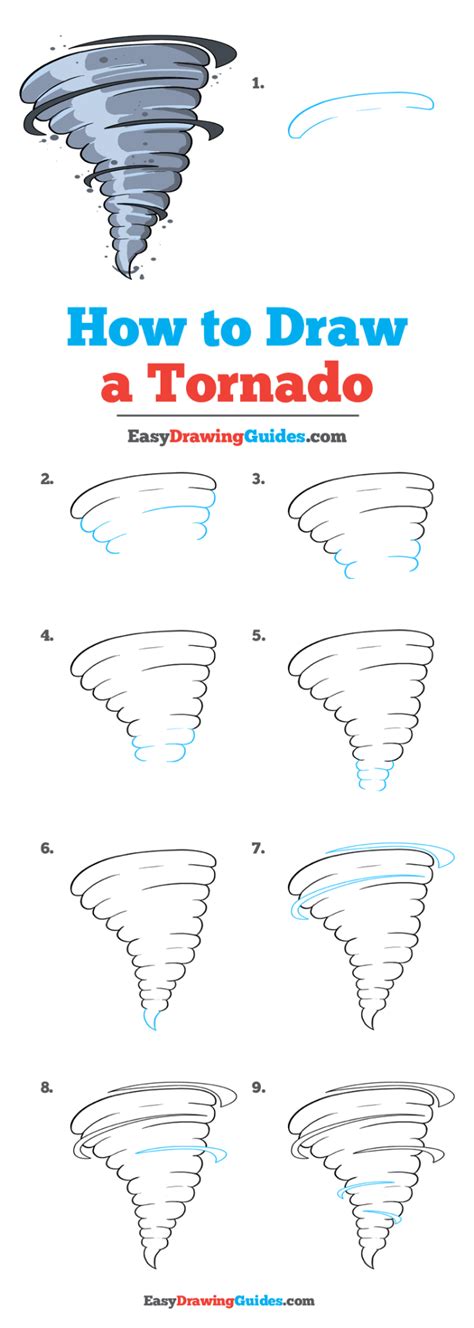 How to Draw a Tornado - Really Easy Drawing Tutorial | Drawing tutorial ...