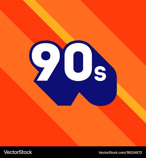 90s logo design 1990s sign with long shadow Vector Image