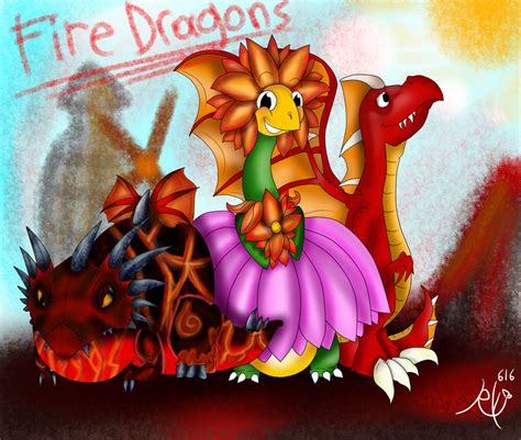 Dragonvale- My Fire Dragons by RubyRedOrca on DeviantArt