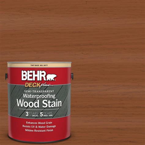 Have a question about BEHR DECKplus 1 gal. #ST-122 Redwood Naturaltone Semi-Transparent ...