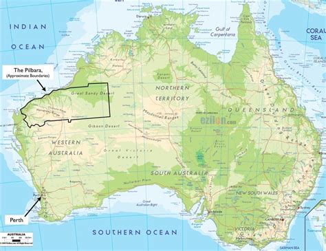 Australia map, highlighting The Pilbara | Australia map, Map, Australia