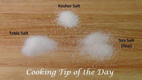 Cooking Tip of the Day: Salts - Sea Salt, Kosher Salt, Table Salt and More