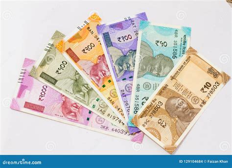 New Indian Currency Rupee Notes Stock Photo - Image of denomination ...