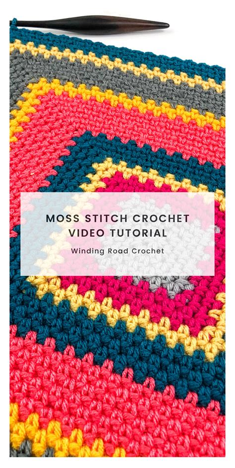 Crochet Moss Stitch Square in the Round Tutorial + How to Change Colors | Crochet washcloth ...