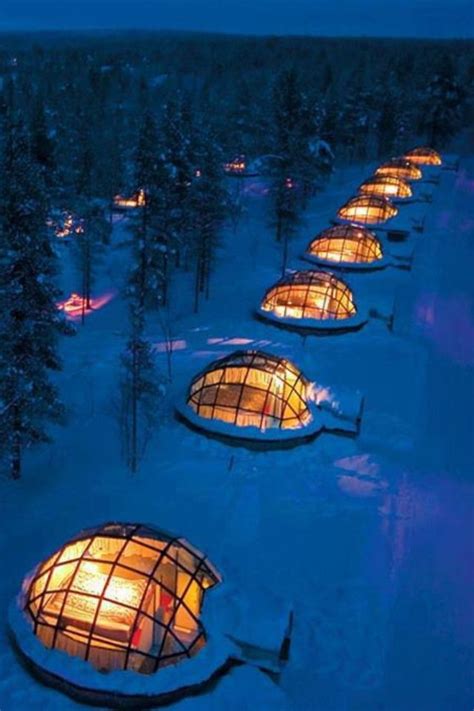 Rent a glass igloo in Finland and sleep under the northern lights - Igloo village Saariselka ...