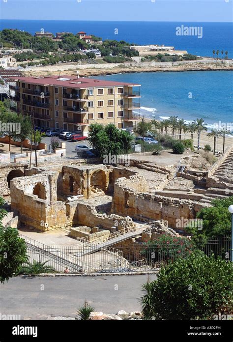 Roman ruins Tarragona Catalonia Catalunya Cataluña Catalan Costa Dorada España Spain Spanish ...