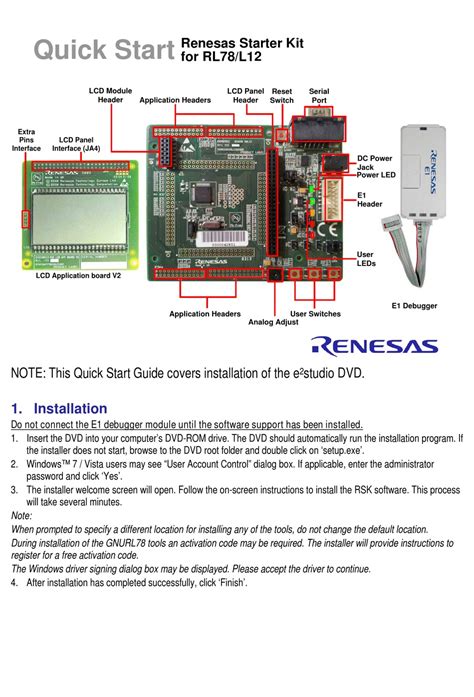 RENESAS E1 QUICK START MANUAL Pdf Download | ManualsLib