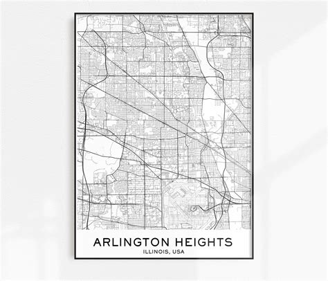 Arlington Heights Map Print City Map Prints Arlington | Etsy