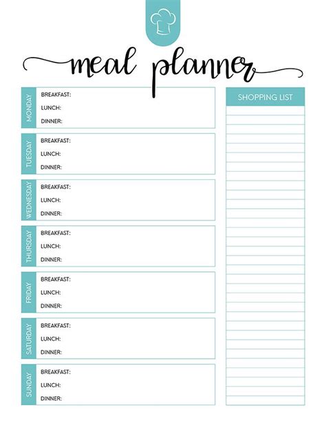 Free Printable Meal Planner Set - The Cottage Market | Meal planner printable, Meal planner ...