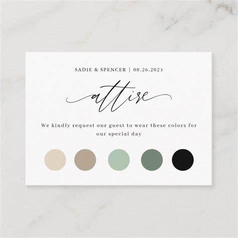 Elegant Wedding Color Dress Code Insert | Zazzle | Elegant wedding colors, Colored wedding ...