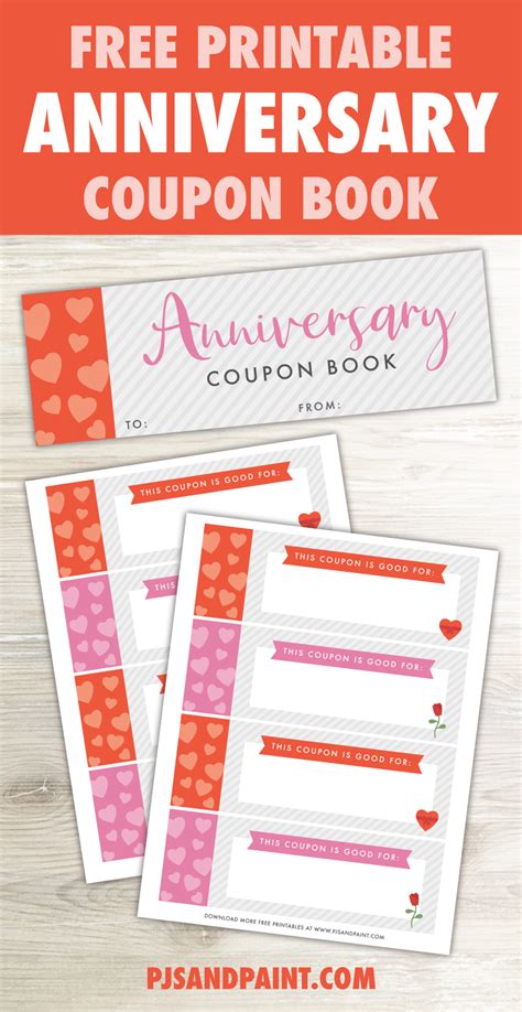 Free Printable Anniversary Coupon Book - Pjs and Paint