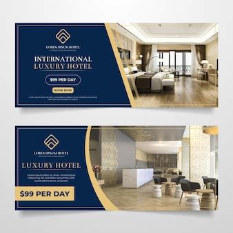 Free Vector | Gradient hotel banner template with photo